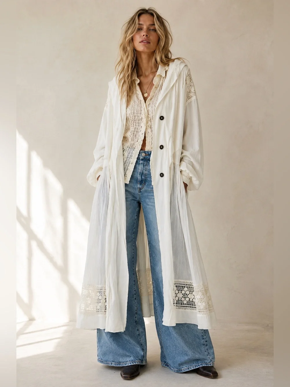 Free People Float On Lace Cardi